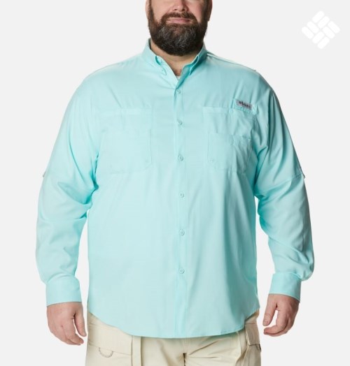 Columbia PFG Tamiami II Long Sleeve Skjorte Herre Turkis | Plus Size 27510Z